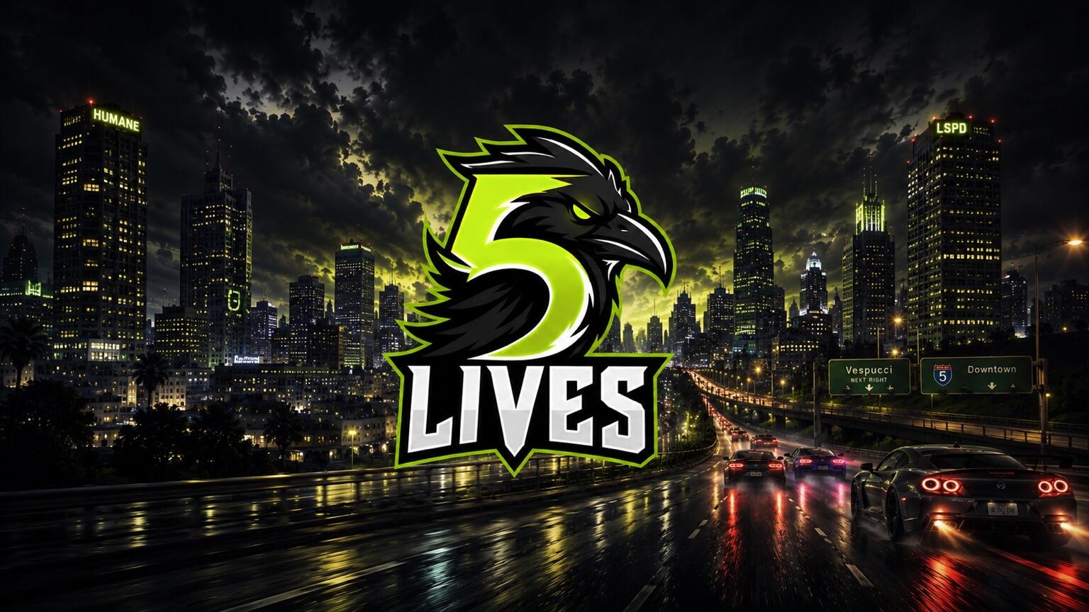 Discovery splash banner for Five Lives Discord server