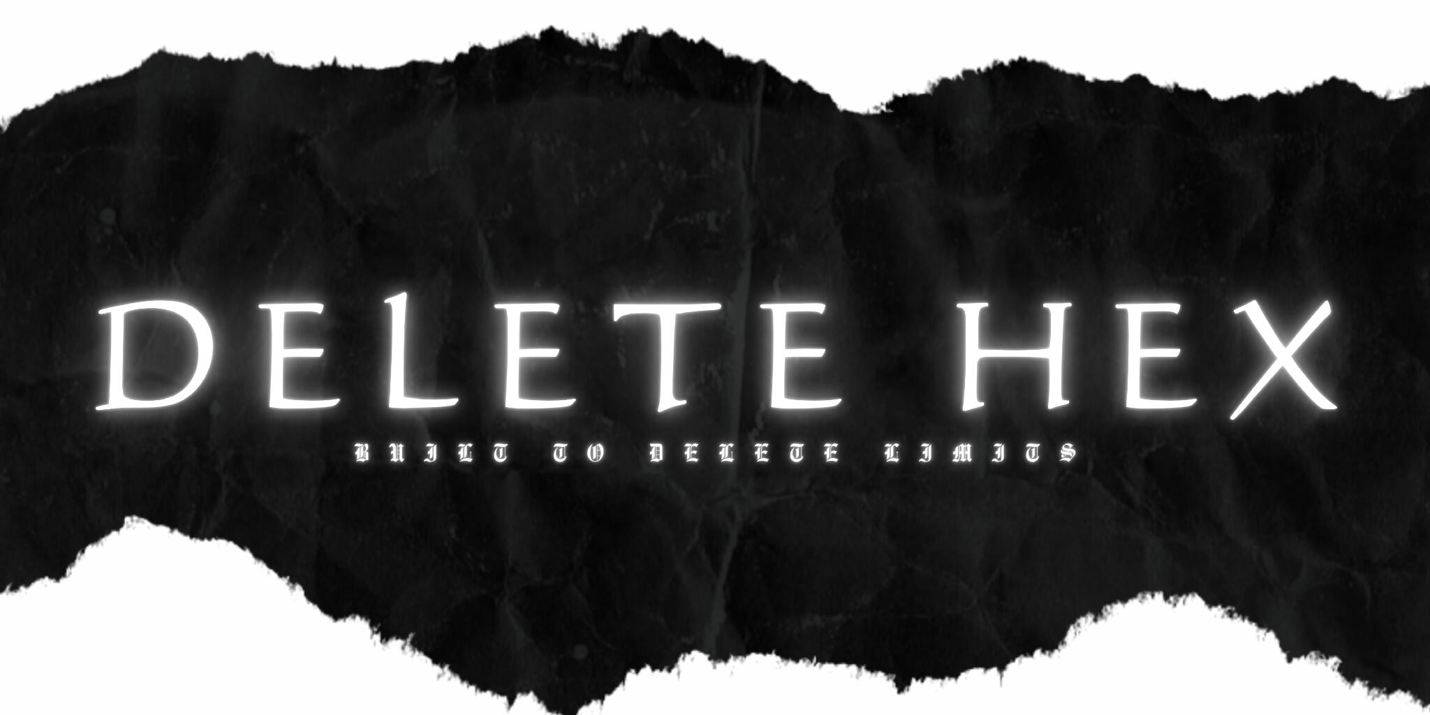 Discovery splash banner for DELETE HEX Discord server