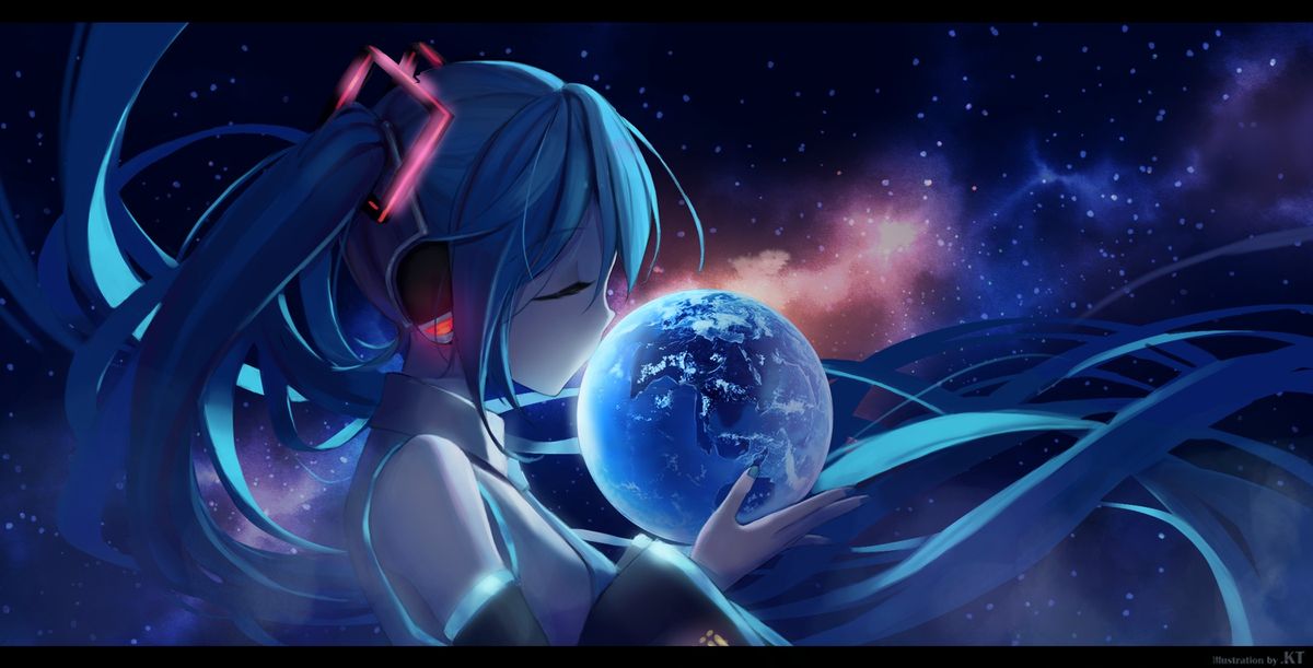 Discovery splash banner for Miku World Discord server
