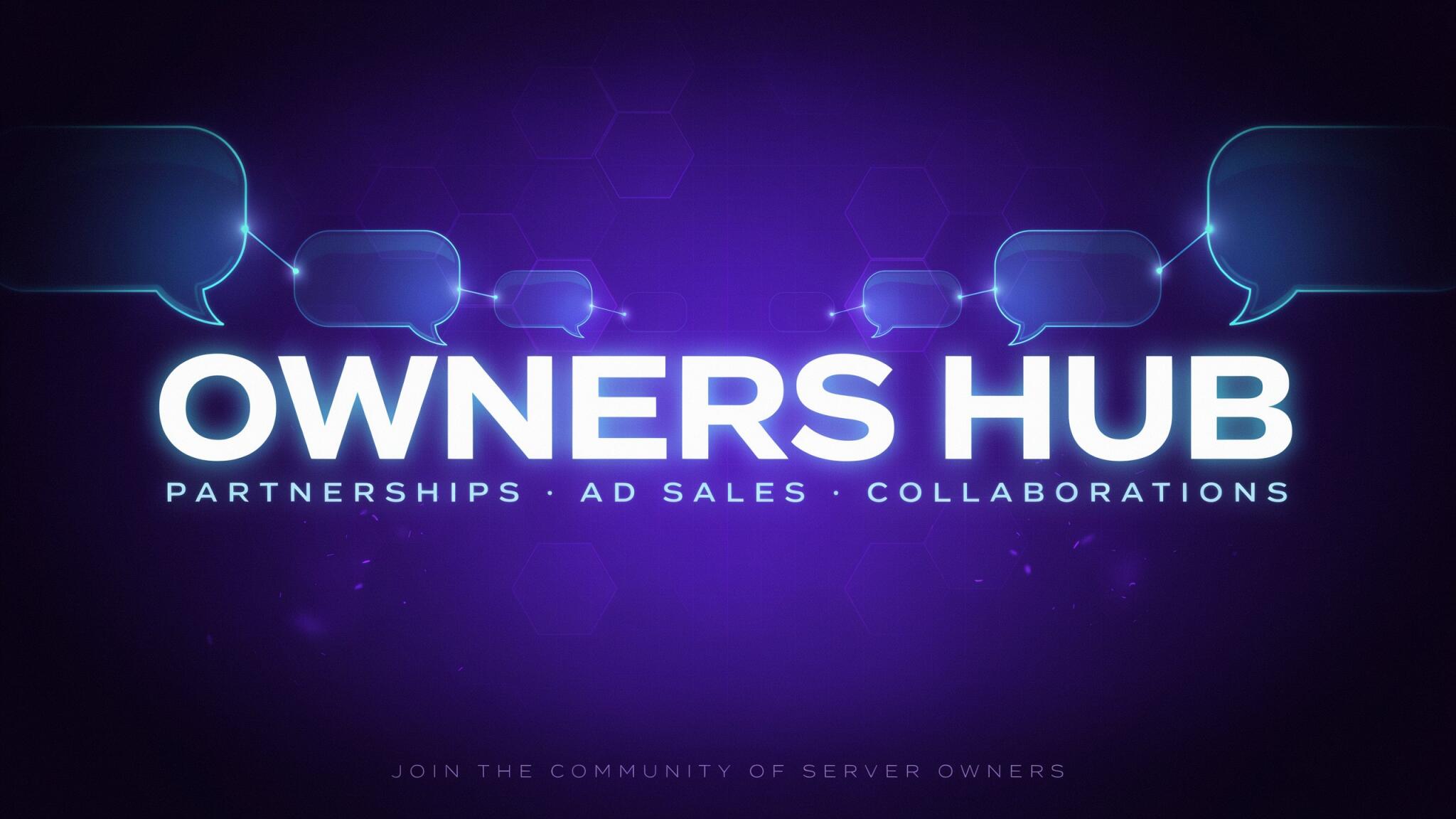 Discovery splash banner for Owners Hub Discord server