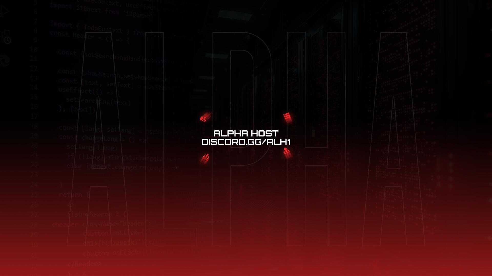 Discovery splash banner for Alpha Host Discord server