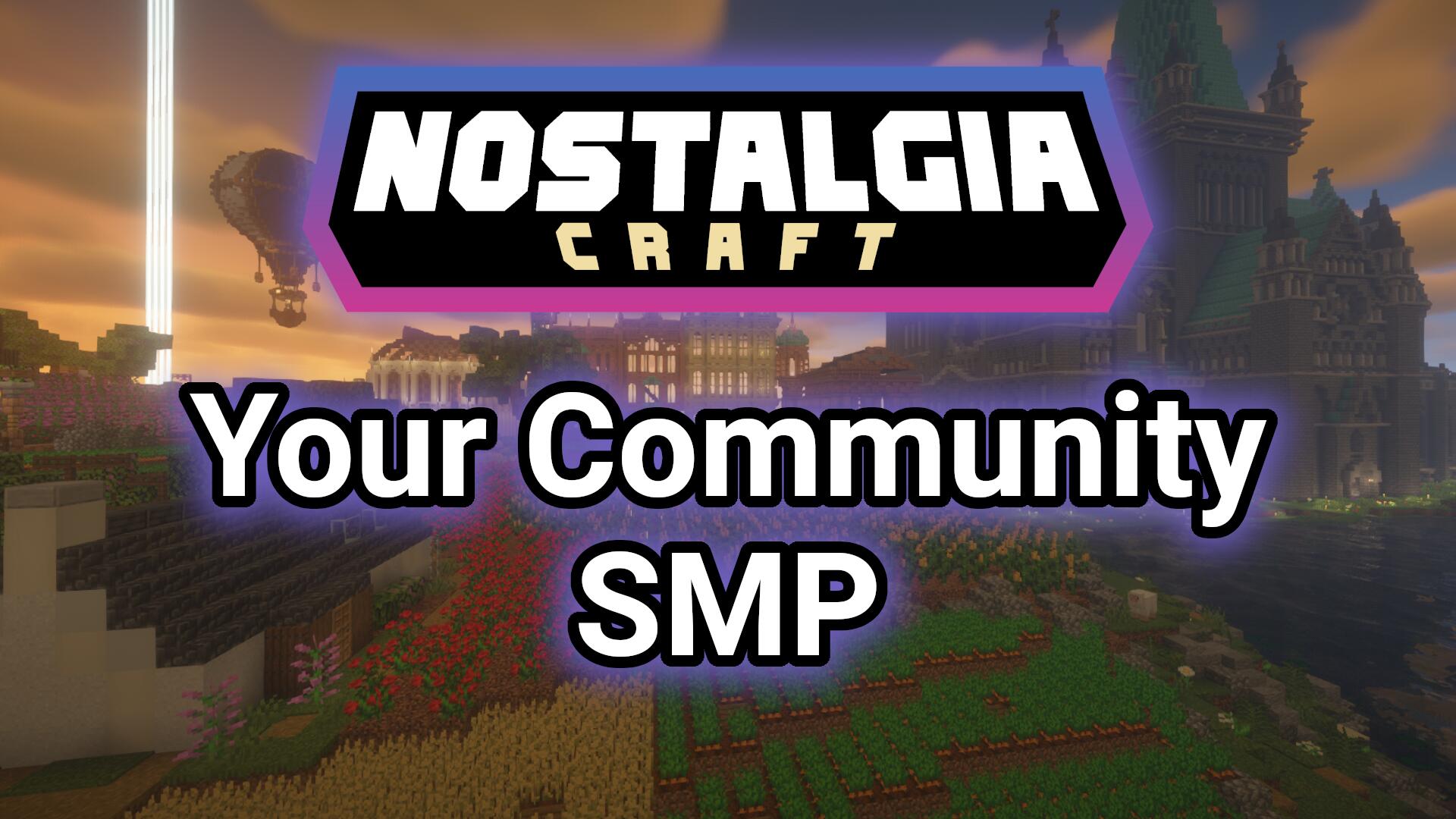 Discovery splash banner for NostalgiaCraft Discord server