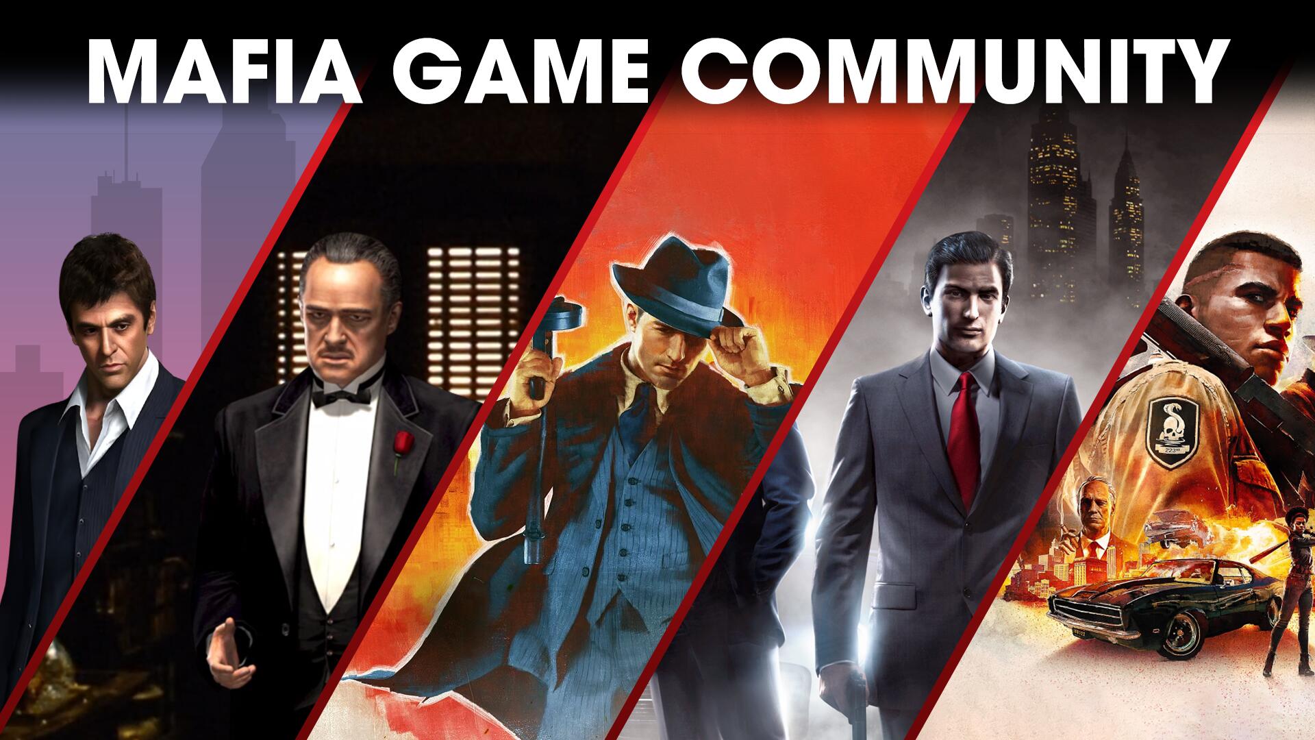 Discovery splash banner for Mafia Game Community Discord server