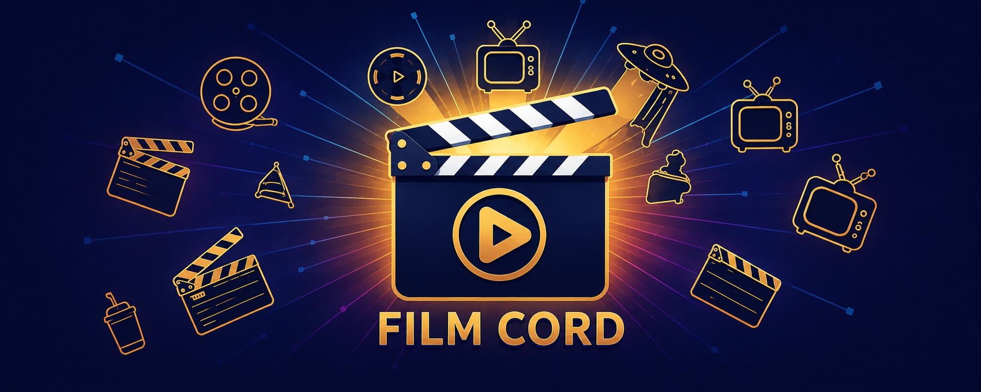 Discovery splash banner for Film Cord β’ Movies β’ TV Shows β’ Watch Parties Discord server